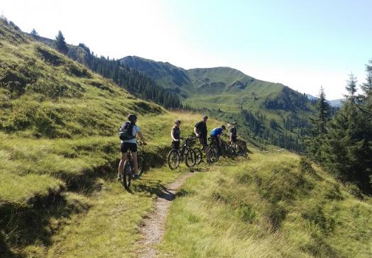 High up on a bicycle